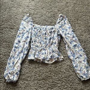 Floral Print Long Sleeve Women's Top